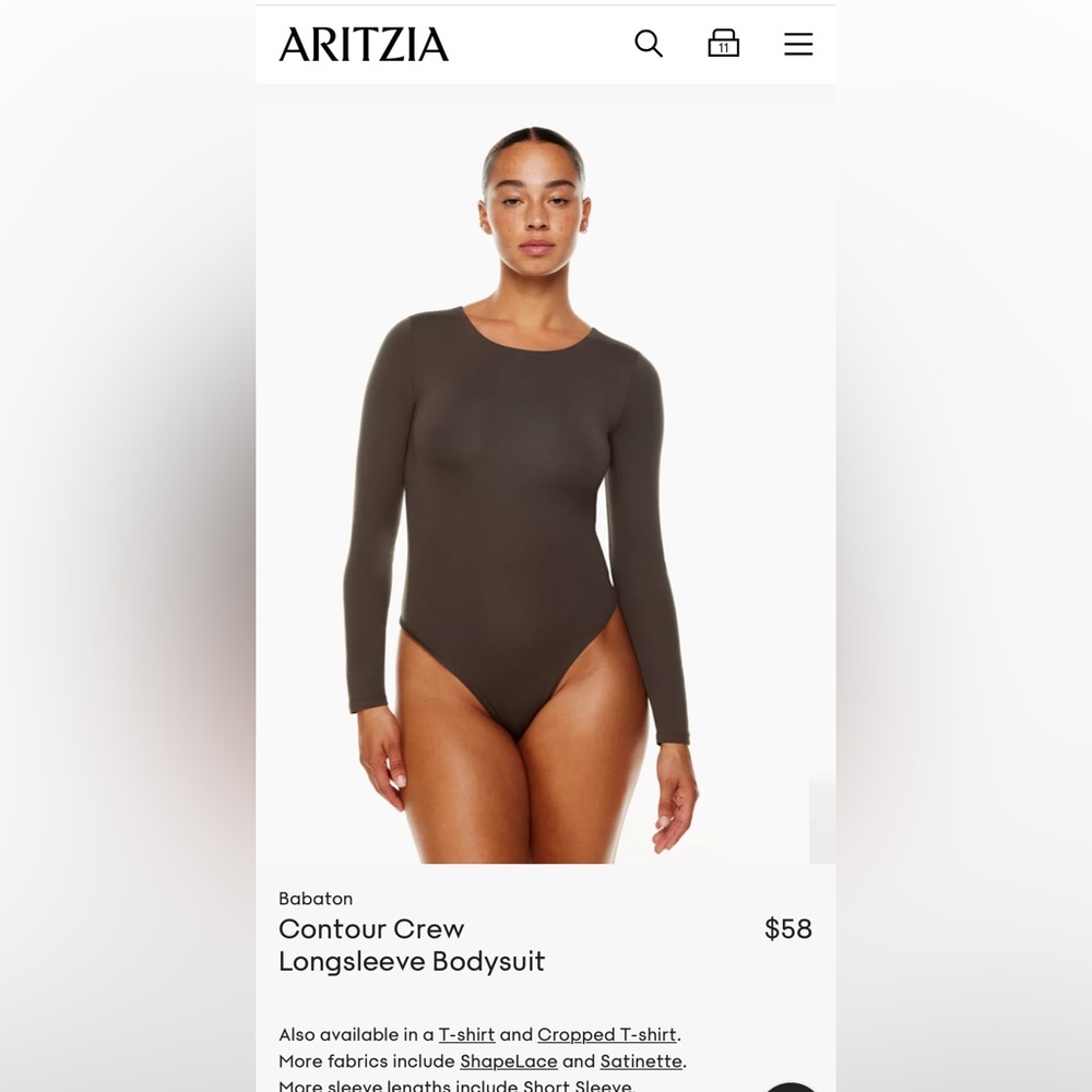 ARITZIA- Contout Crew Bodysuit